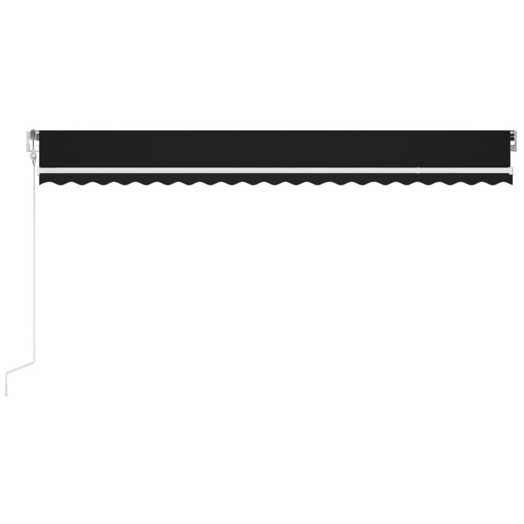 Vidaxl luifel automatique avec led et capteur de vent 500x300 cm anthracite