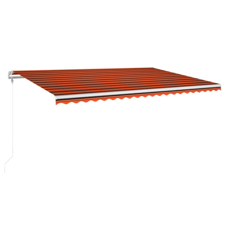 Vidaxl Luifel Automatique avec capteur de vent LED 500x300 cm Brun orange
