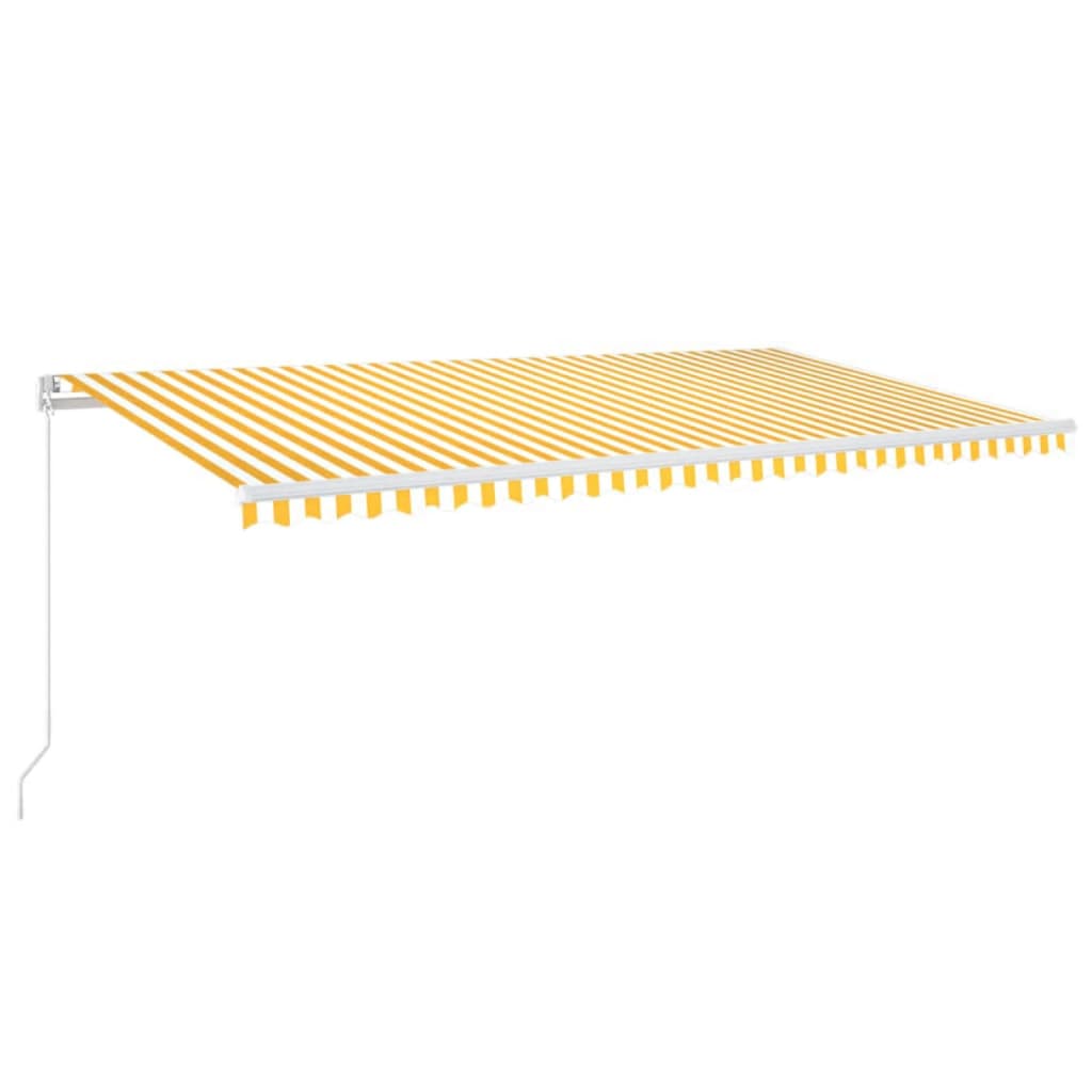 Vidaxl Luifel extensible manuellement avec LED 600x300 cm jaune et blanc