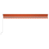 Vidaxl luifel extensible manuellement avec LED 600x300 cm orange et marron