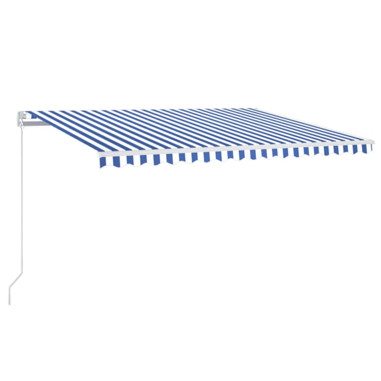 Vidaxl Luifel étend manuellement 400x350 cm bleu et blanc