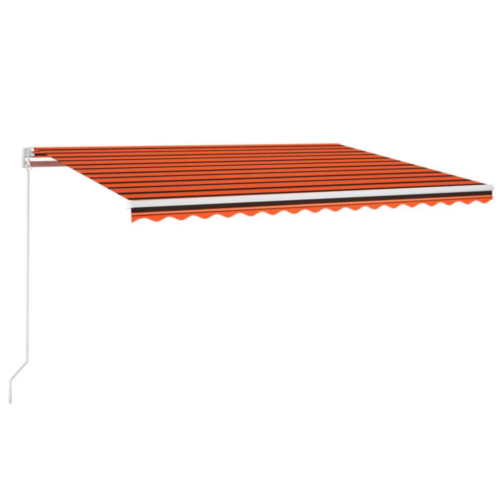 Vidaxl Luifel étend manuellement 400x350 cm orange et brun