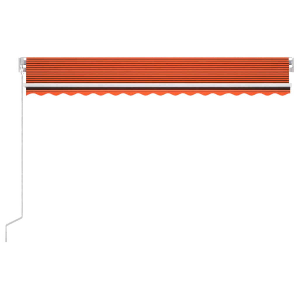 Vidaxl Luifel étend manuellement 400x350 cm orange et brun