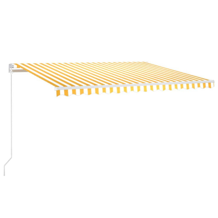 Vidaxl luifel extensible manuellement avec LED 400x350 cm jaune et blanc