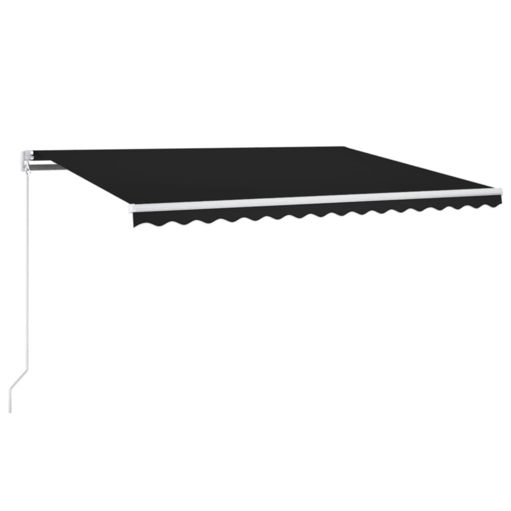 Vidaxl Luifel extensible manuellement avec une couleur anthracite LED 400x350 cm