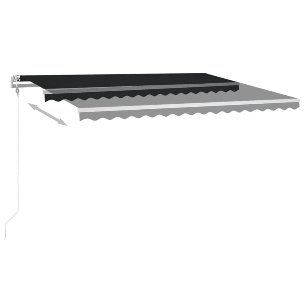 Vidaxl luifel automatique avec led et capteur de vent 400x350 cm anthracite