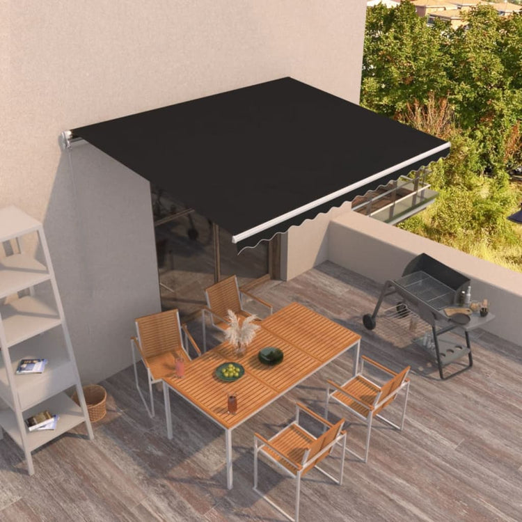 Vidaxl Luifel étend manuellement 450x350 cm anthracite -colored