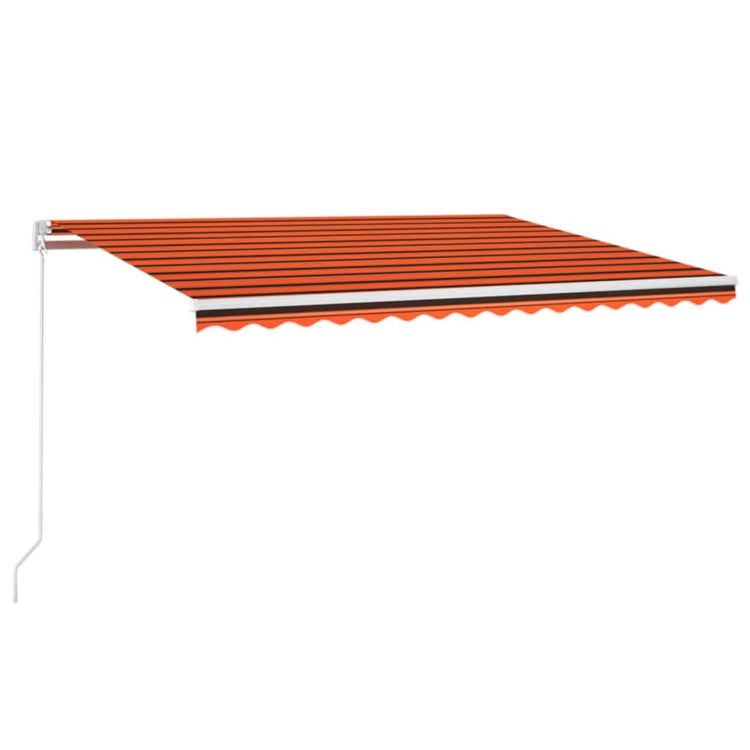 Vidaxl Luifel étend manuellement 450x350 cm d'orange et brun