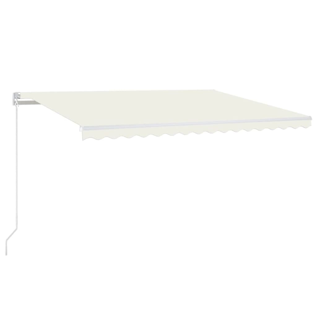 Vidaxl Luifel extensible manuellement avec la Crème à LED 450x350 cm -Colore