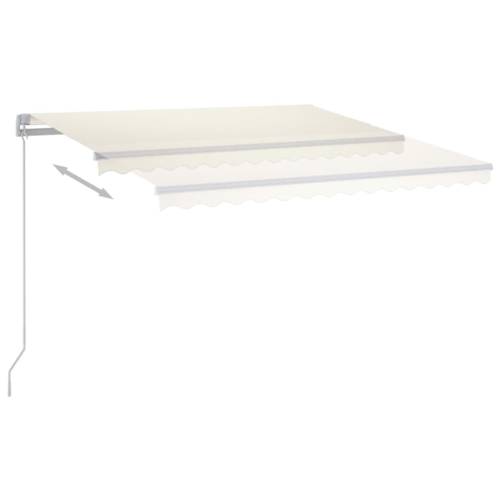 Vidaxl Luifel extensible manuellement avec la Crème à LED 450x350 cm -Colore