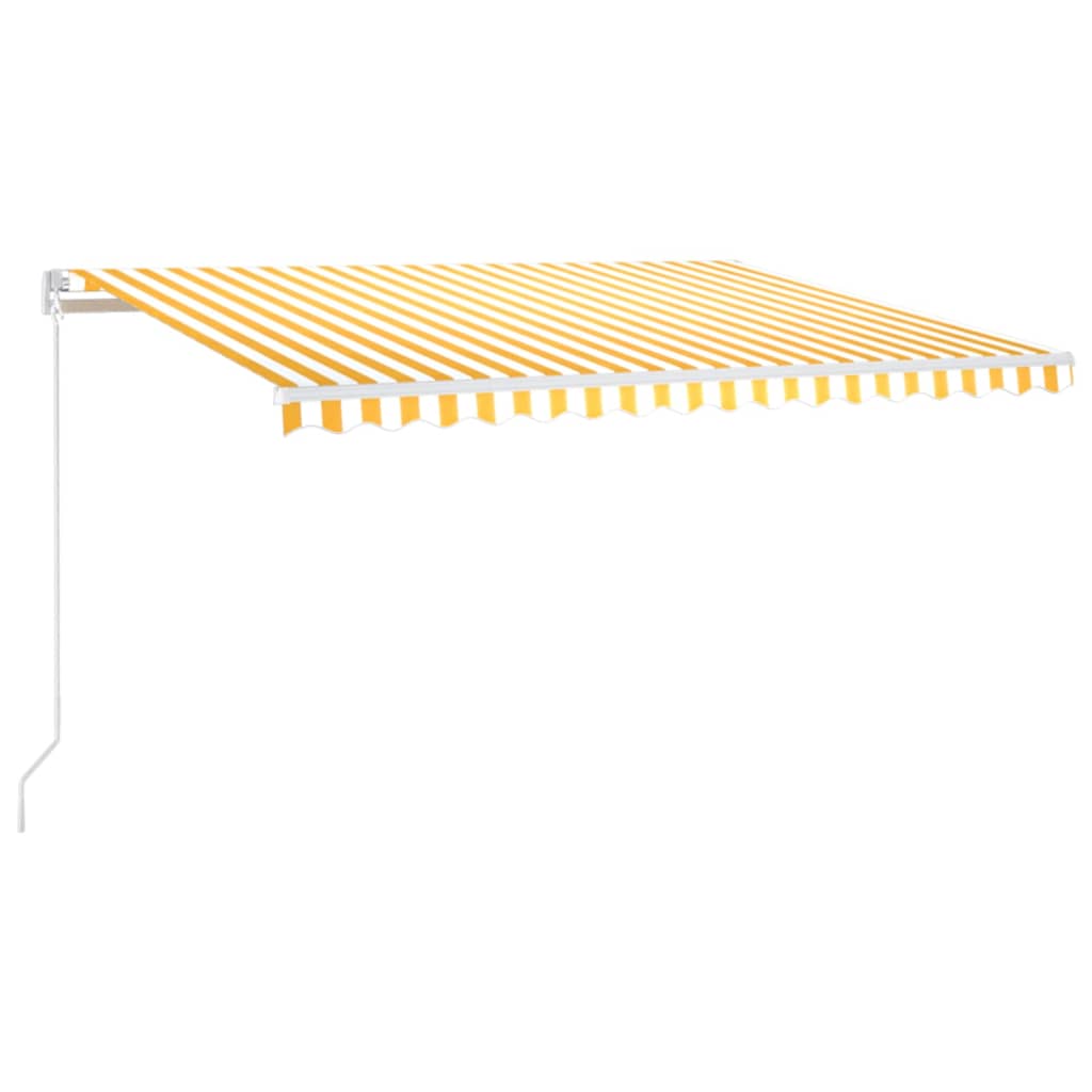 Vidaxl luifel extensible manuellement avec LED 450x350 cm jaune et blanc
