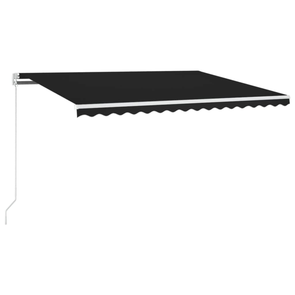 Vidaxl Luifel extensible manuellement avec une couleur anthracite LED 450x350 cm