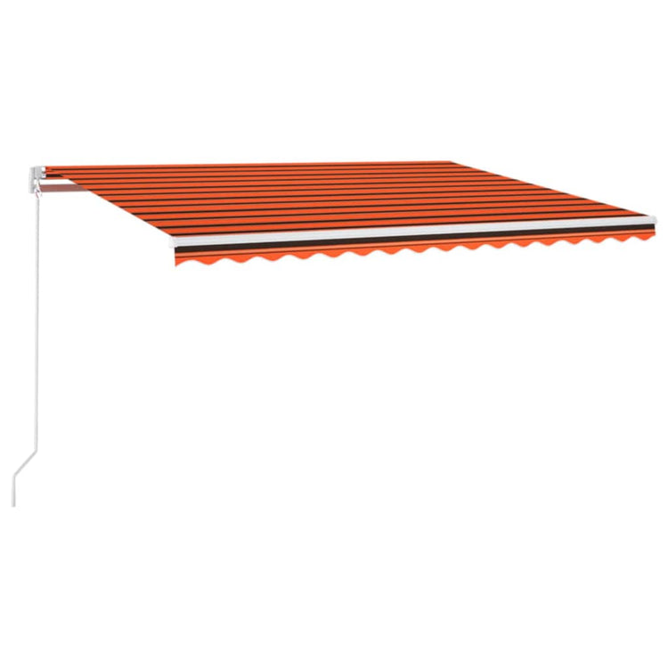 Vidaxl Luifel extensible manuellement avec LED 450x350 cm orange et brun