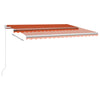 Vidaxl Luifel extensible manuellement avec LED 450x350 cm orange et brun