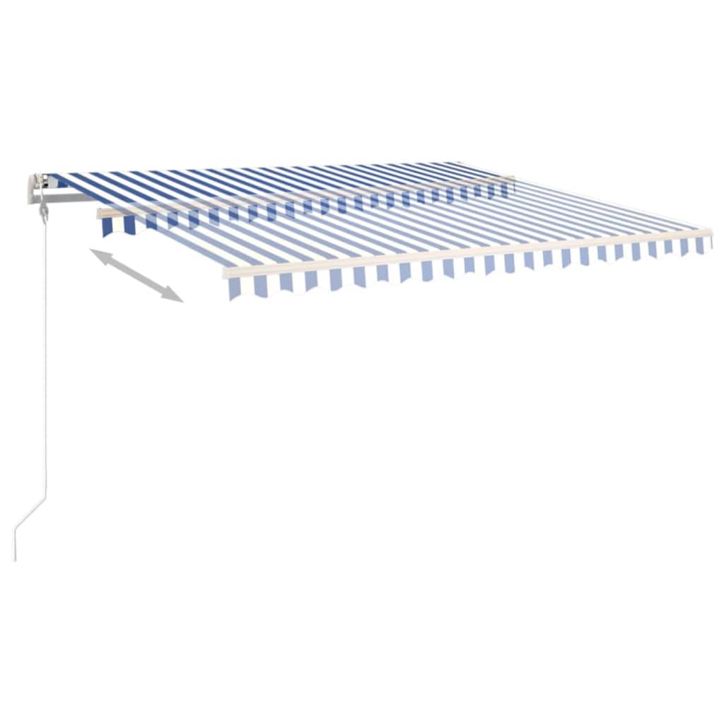 Vidaxl Luifel étend automatiquement 450x350 cm bleu et blanc