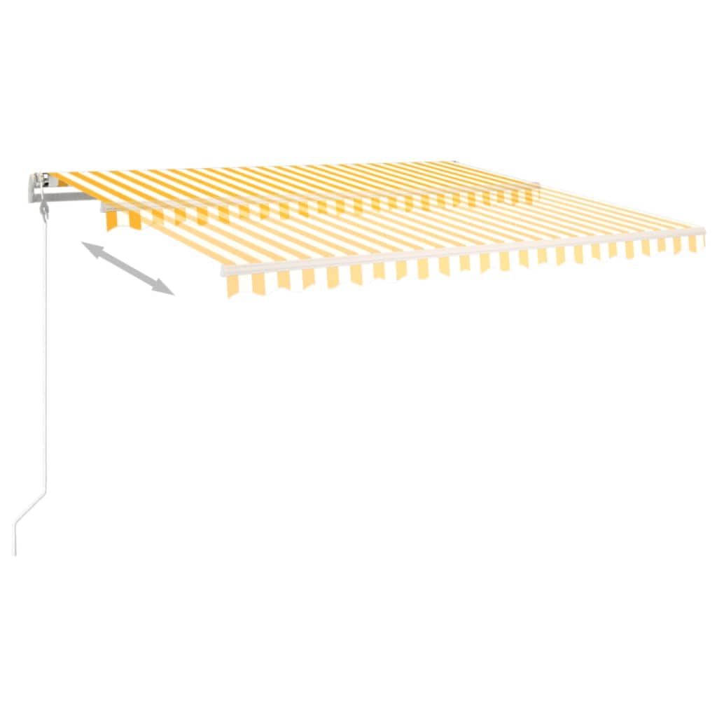 Vidaxl Luifel Automatique extensible 450x350 cm jaune et blanc
