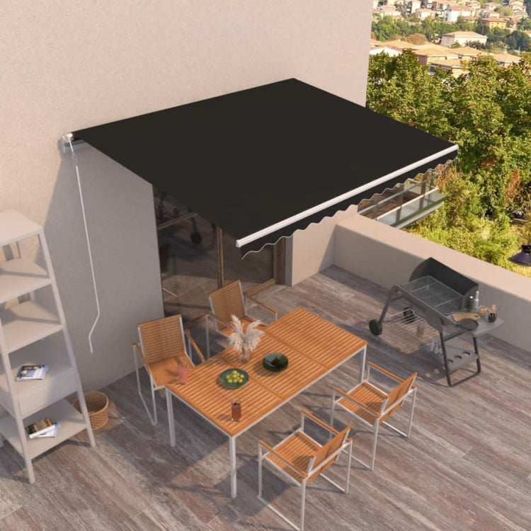 Vidaxl Luifel étend automatiquement 450x350 cm anthracite -colored