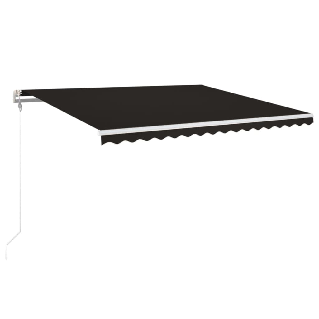 Vidaxl luifel automatique avec led et capteur de vent 450x350 cm anthracite
