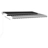 Vidaxl luifel automatique avec led et capteur de vent 450x350 cm anthracite