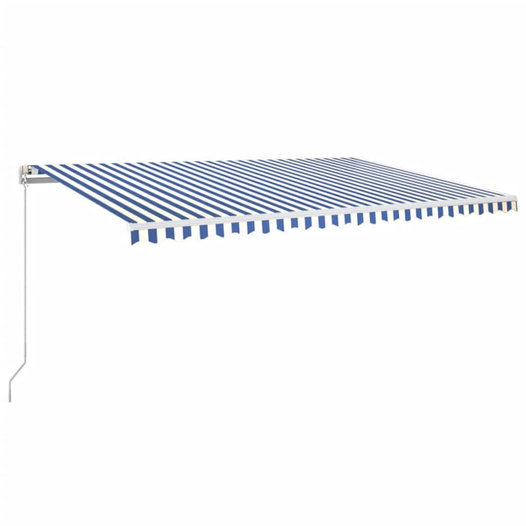 Vidaxl Luifel étend manuellement 500x350 cm bleu et blanc