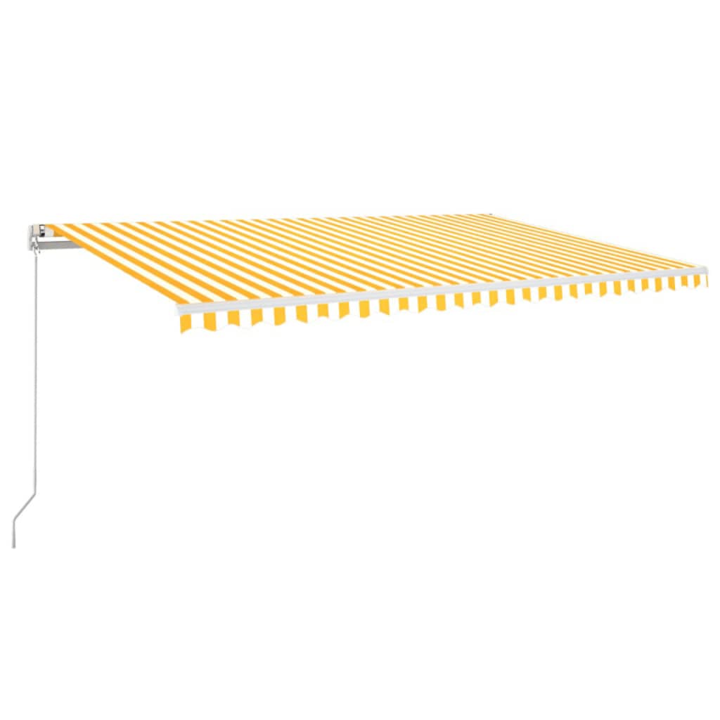Vidaxl Luifel étend manuellement 500x350 cm jaune et blanc