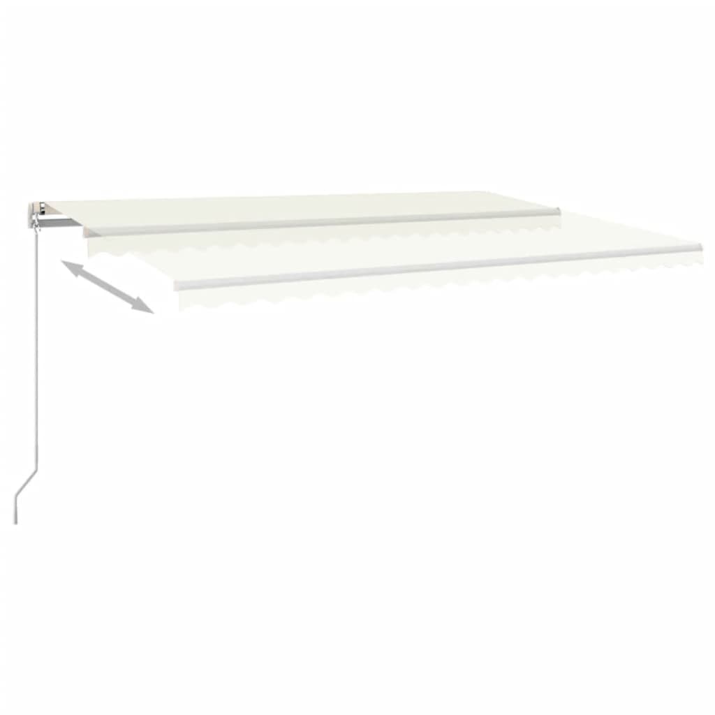 Vidaxl Luifel extensible manuellement avec la Crème LED 500x350 cm -Colored