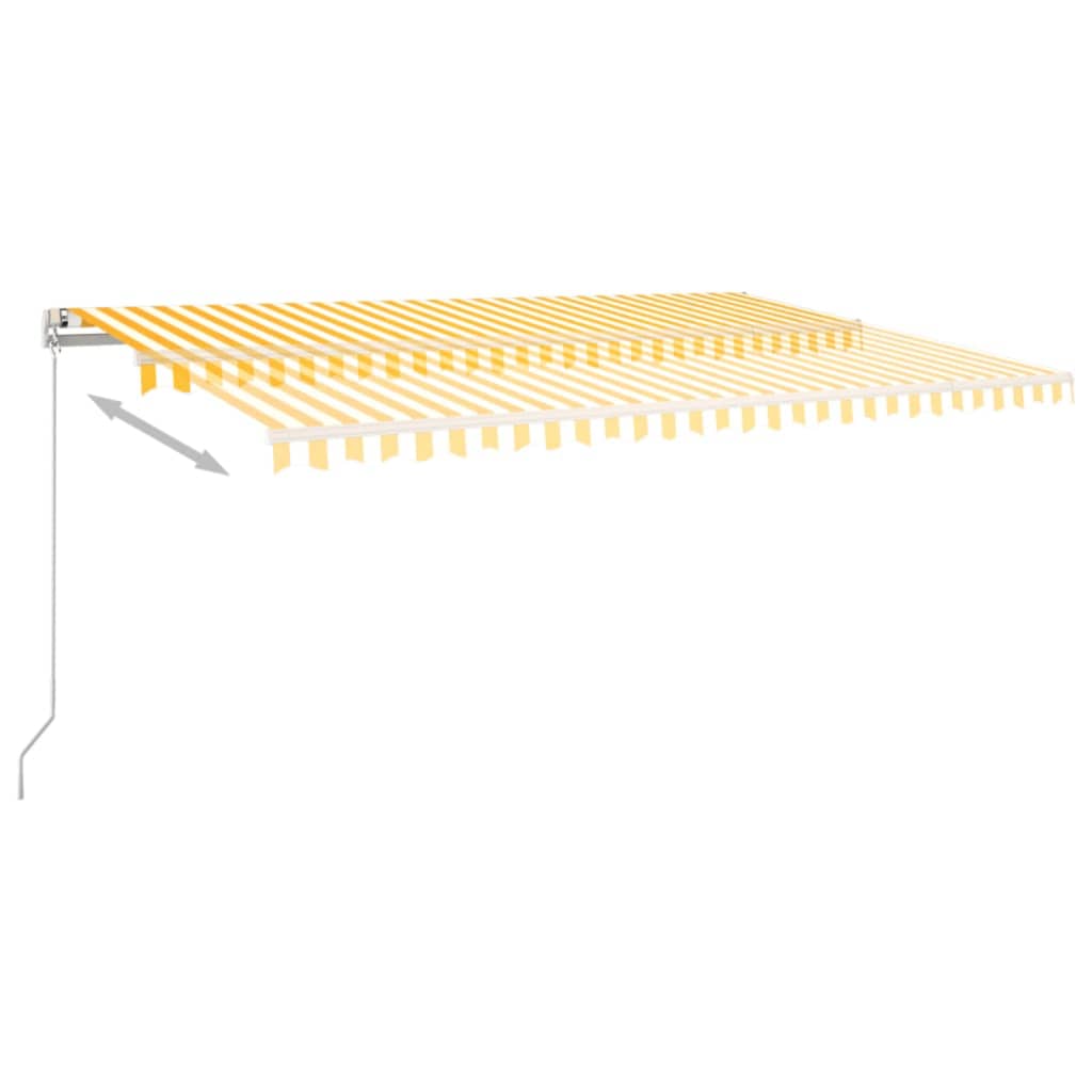Vidaxl luifel extensible manuellement avec LED 500x350 cm jaune et blanc