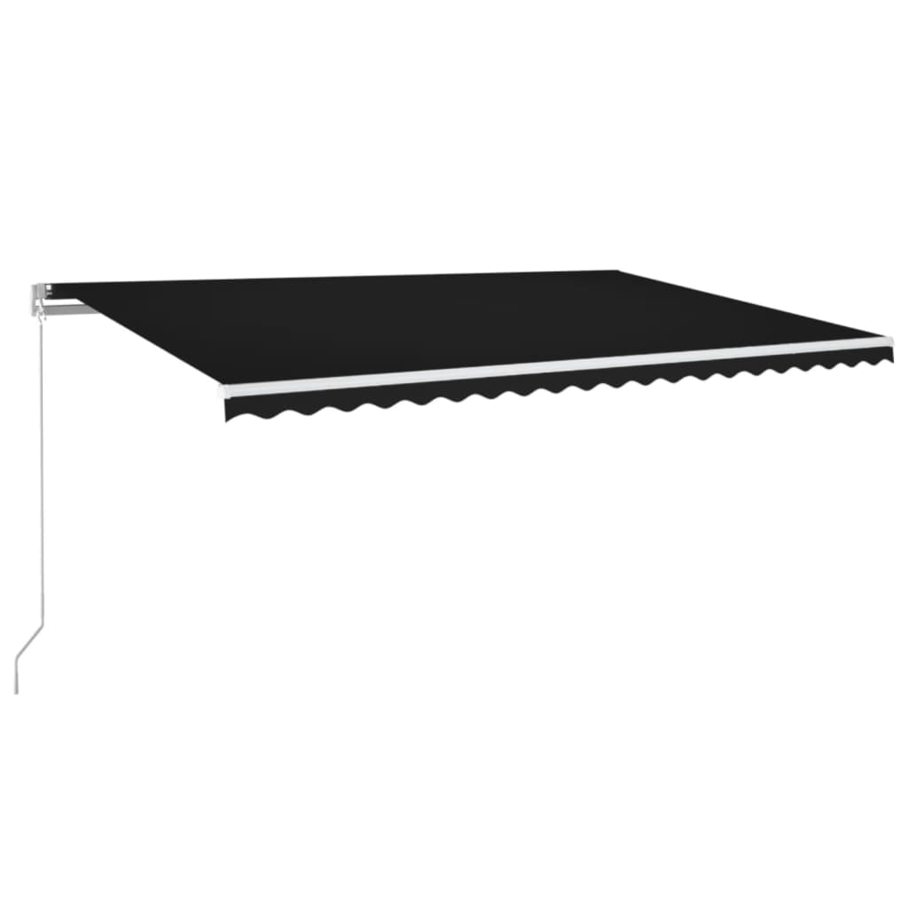 Vidaxl Luifel extensible manuellement avec une couleur anthracite LED 500x350 cm