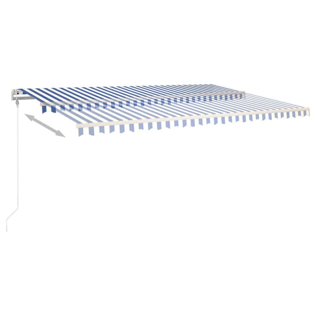 Vidaxl Luifel étend automatiquement 500x350 cm bleu et blanc