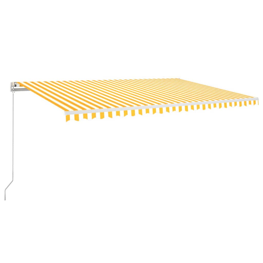 Vidaxl Luifel Automatique extensible 500x350 cm jaune et blanc