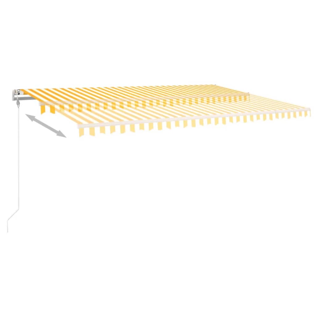 Vidaxl Luifel Automatique extensible 500x350 cm jaune et blanc
