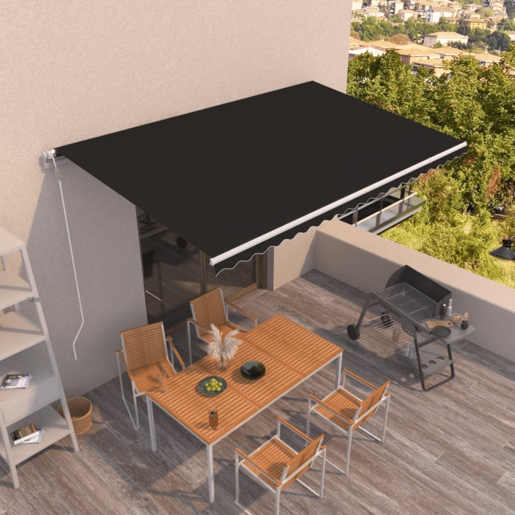 Vidaxl Luifel étend automatiquement l'anthracite de 500x350 cm -colore