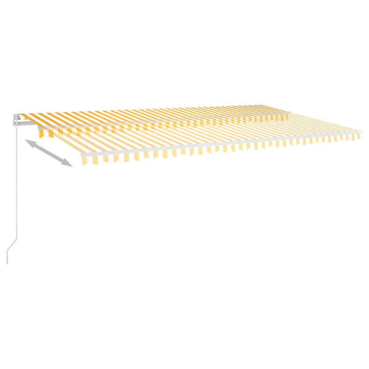 Vidaxl Luifel étend manuellement 600x350 cm jaune et blanc