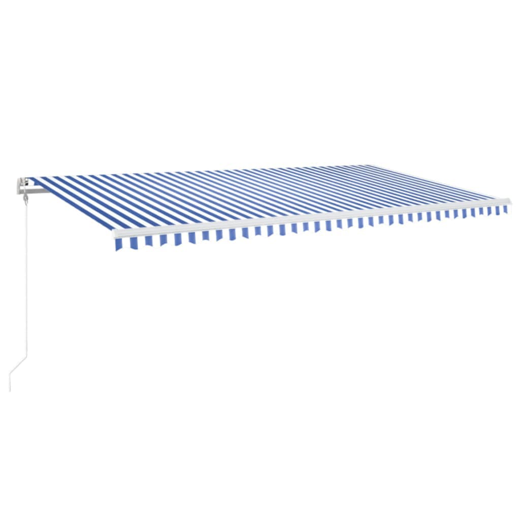 Vidaxl Luifel Automatique extensible 600x350 cm bleu et blanc