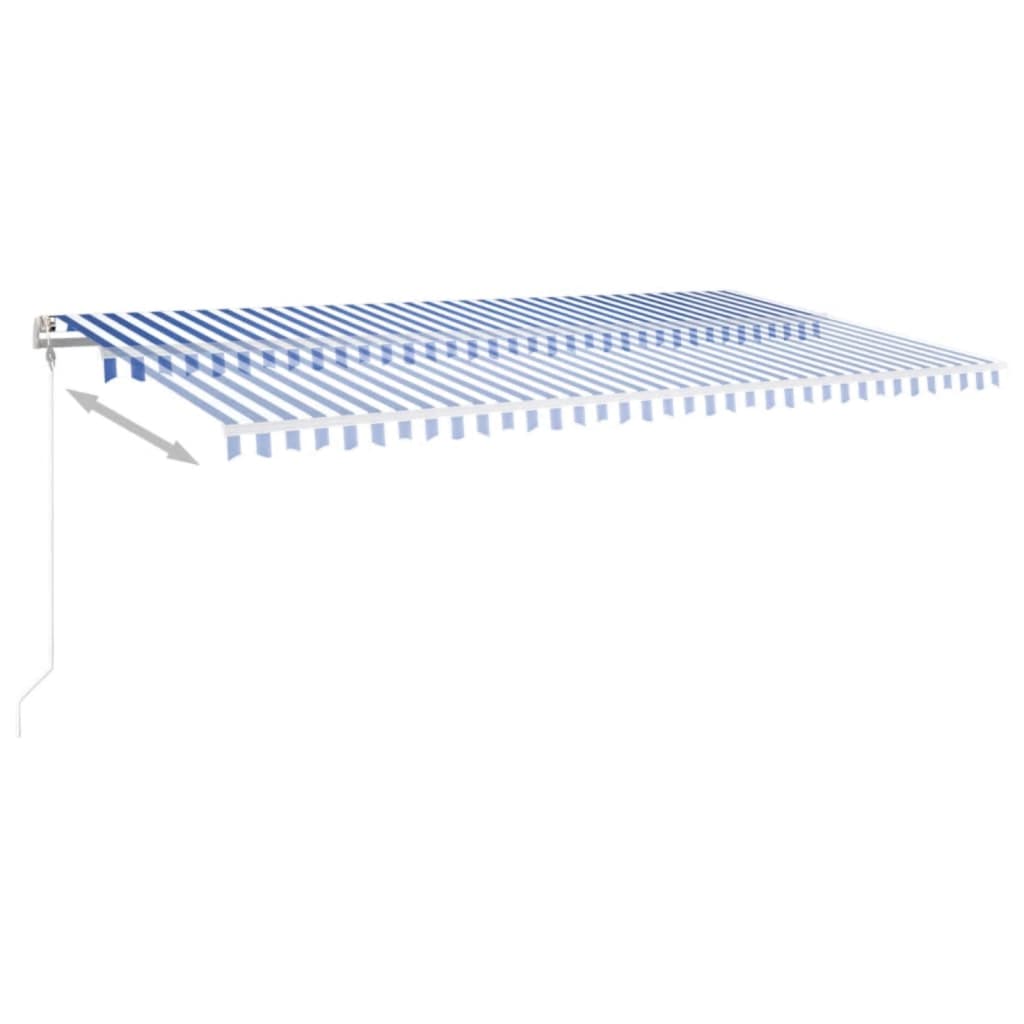 Vidaxl Luifel Automatique extensible 600x350 cm bleu et blanc