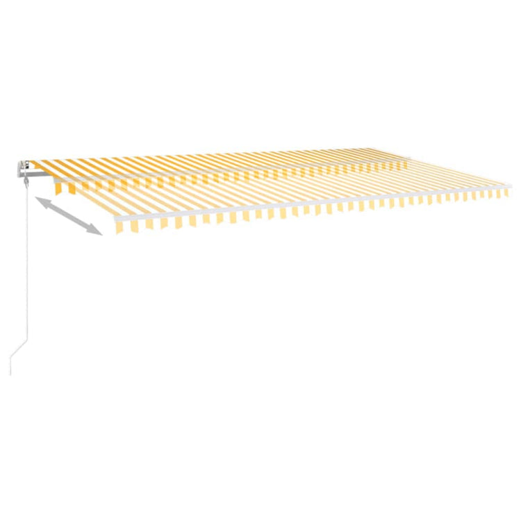 Vidaxl Luifel étend automatiquement 600x350 cm jaune et blanc