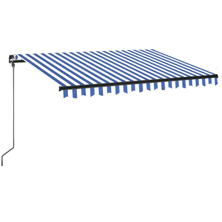 Vidaxl Luifel extensible manuellement avec LED 350x250 cm bleu et blanc