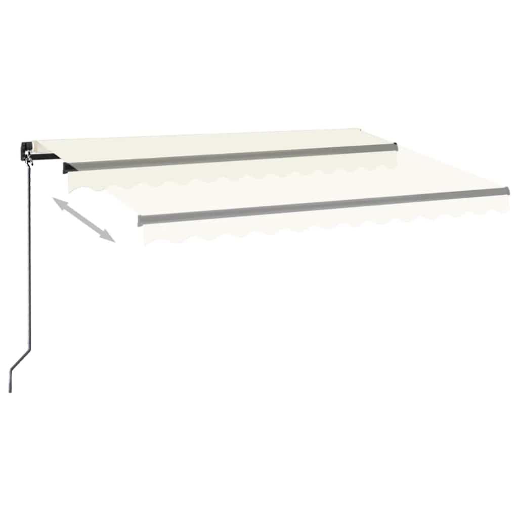 Vidaxl Luifel extensible manuellement avec la Crème LED 350x250 cm -Colore