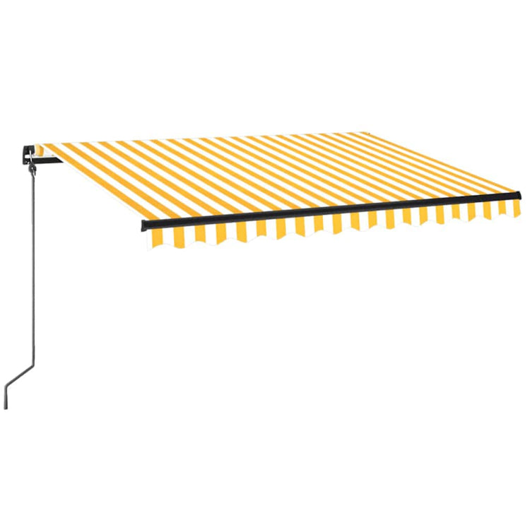 Vidaxl Luifel extensible manuellement avec LED 350x250 cm jaune et blanc