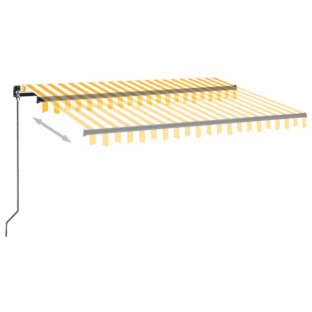 Vidaxl Luifel extensible manuellement avec LED 350x250 cm jaune et blanc