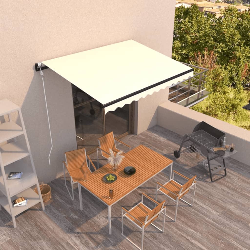 Auvent Vidaxx extensible automatiquement 350x250 cm couleur crème