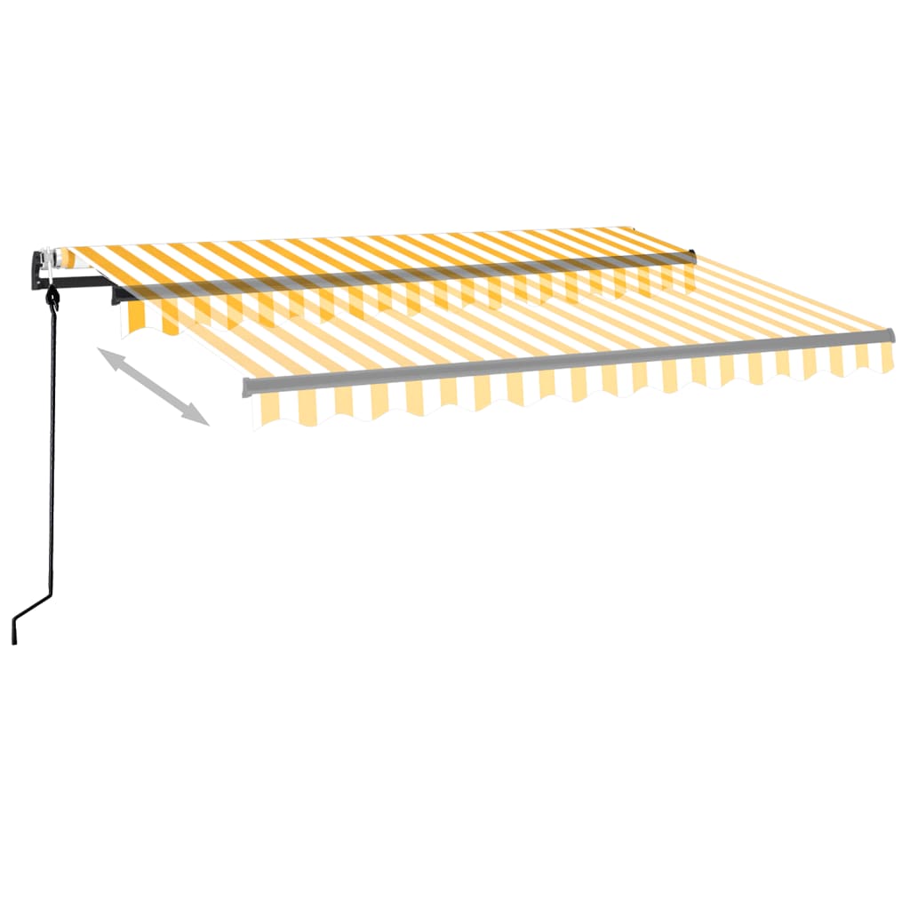 Auvent Vidaxx à extension automatique 350x250 cm jaune et blanc