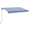Vidaxl Laifel automatique avec led et capteur de vent 350x250 cm blanc bleu