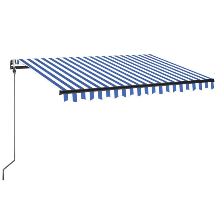 Vidaxl Laifel automatique avec led et capteur de vent 350x250 cm blanc bleu