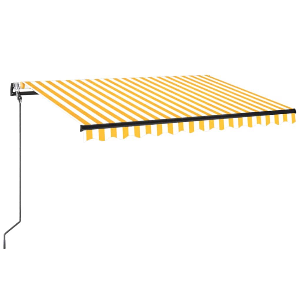 Vidaxl Luifel Automatique avec led et capteur de vent 350x250 cm jaune et blanc