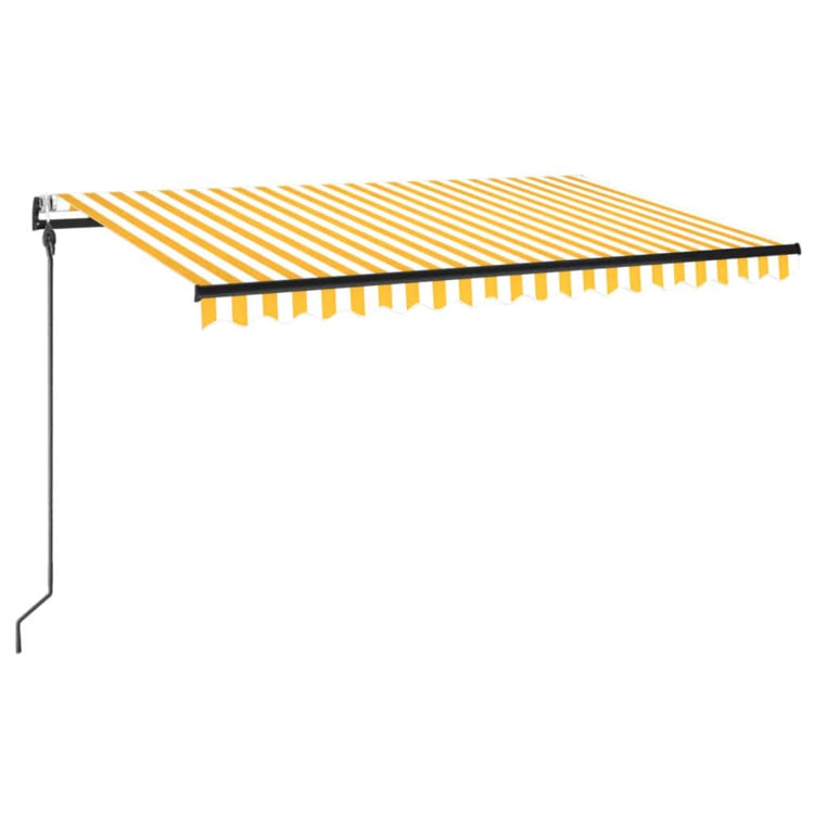 Vidaxl Luifel étend automatiquement 450x300 cm jaune et blanc