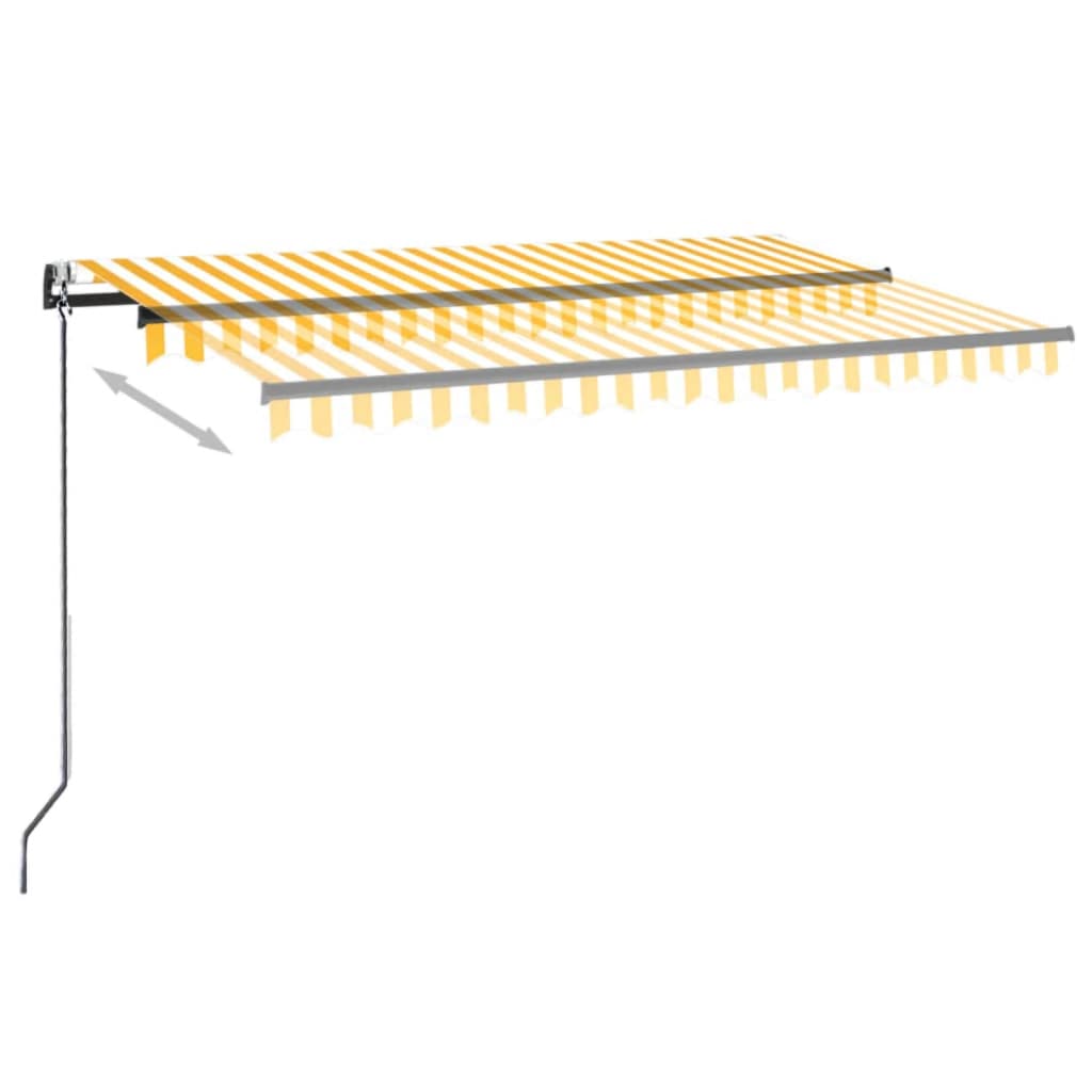 Vidaxl Luifel étend automatiquement 450x300 cm jaune et blanc