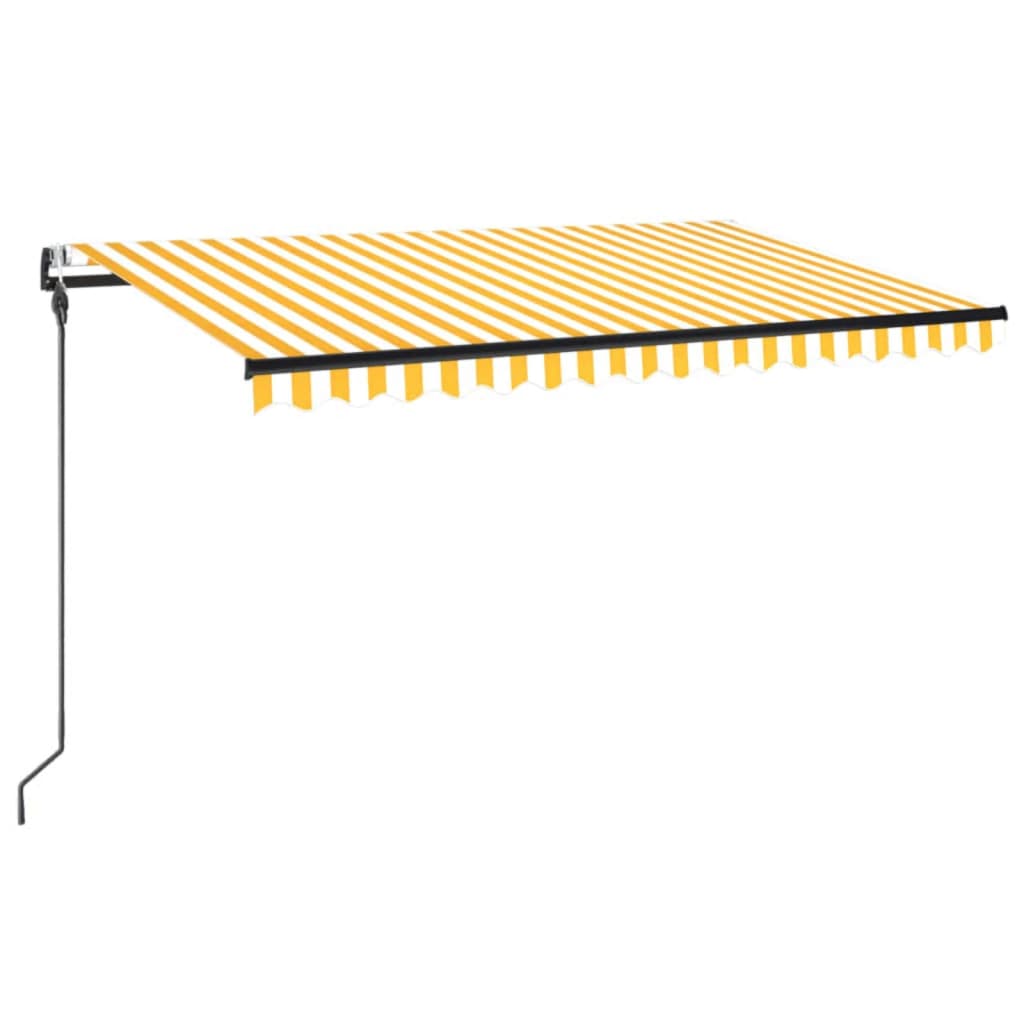 Vidaxl Luifel Automatique avec led et capteur de vent 450x300 cm jaune et blanc