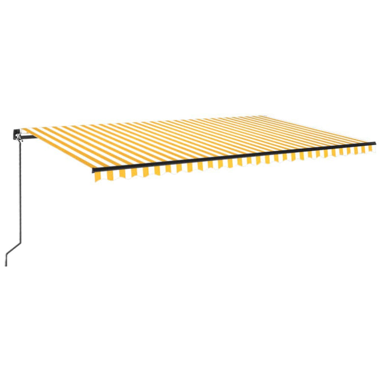Vidaxl Luifel étend manuellement 500x300 cm jaune et blanc