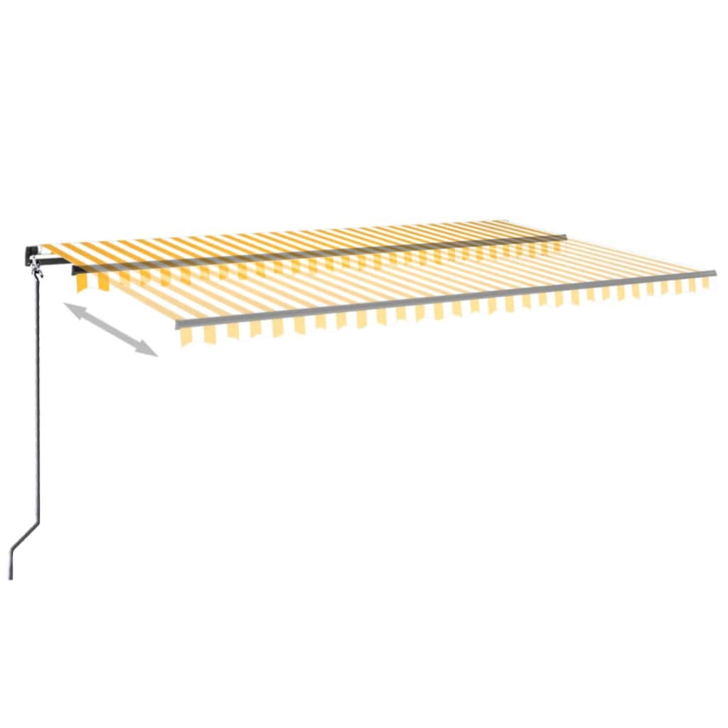 Vidaxl Luifel étend manuellement 500x300 cm jaune et blanc